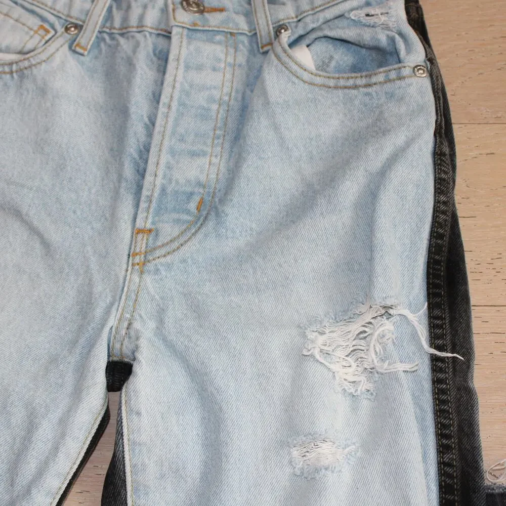 REVICE DENIM Stretch Two Tone Ex-Boyfriend Harlow Wash Celebrity High Rise | 26 - Picture 6 of 12